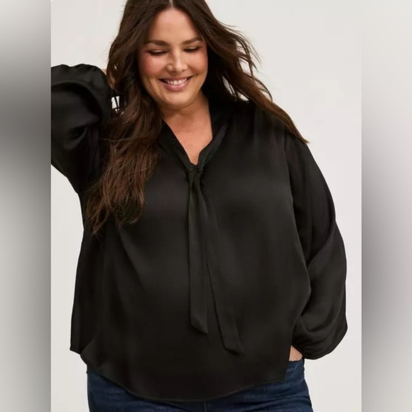Torrid Tie Front Blouse - Picture 4 of 11